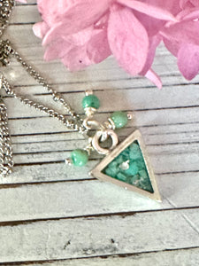 Gemstone Elegant Triangle Necklace