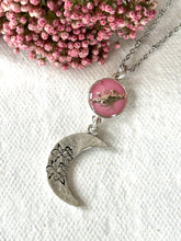 Floral Crescent Moon Necklace