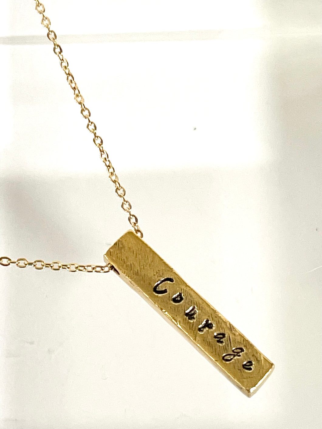 Personalized Rectangle Cube Necklace
