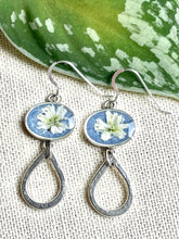 Floral Baby's Breath Hammered Drop Earrings