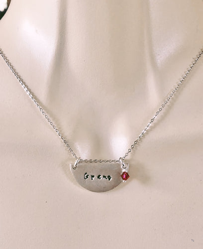Personalized Half Circle Stamped Necklace
