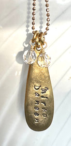 Personalized Teardrop Stamped Necklace